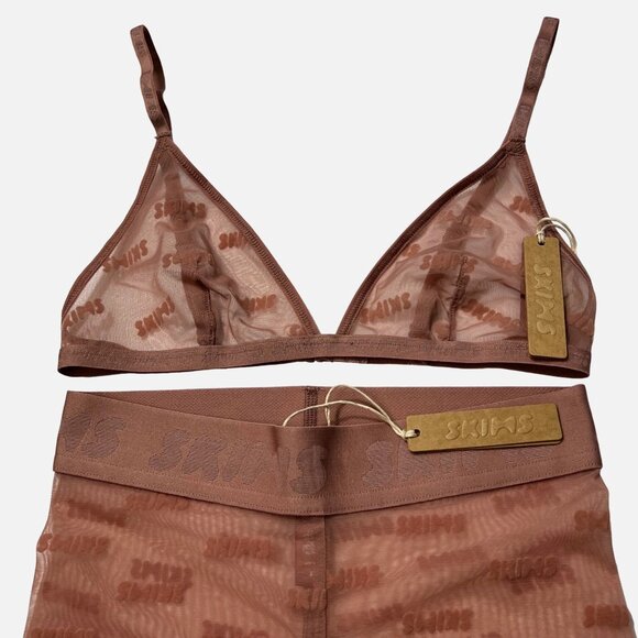 🎁 SKIMS 2 pcs. After Hours Triangle Bralette + Leggings Set Rose Clay XXS - Picture 8 of 12